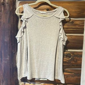Cold Shoulder Ruffle Knit sweater